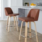 Toriano 26-Inch Camel Faux Leather Contemporary Swivel Counter Stool (Set of 2) 12 Toriano 26-Inch Camel Faux Leather Contemporary Swivel Counter Stool (Set of 2)