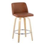 Toriano 26-Inch Camel Faux Leather Contemporary Swivel Counter Stool (Set of 2) 17 Toriano 26-Inch Camel Faux Leather Contemporary Swivel Counter Stool (Set of 2)