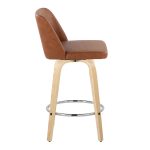 Toriano 26-Inch Camel Faux Leather Contemporary Swivel Counter Stool (Set of 2) 18 Toriano 26-Inch Camel Faux Leather Contemporary Swivel Counter Stool (Set of 2)