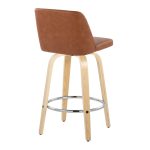 Toriano 26-Inch Camel Faux Leather Contemporary Swivel Counter Stool (Set of 2) 19 Toriano 26-Inch Camel Faux Leather Contemporary Swivel Counter Stool (Set of 2)
