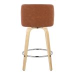 Toriano 26-Inch Camel Faux Leather Contemporary Swivel Counter Stool (Set of 2) 20 Toriano 26-Inch Camel Faux Leather Contemporary Swivel Counter Stool (Set of 2)