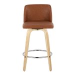 Toriano 26-Inch Camel Faux Leather Contemporary Swivel Counter Stool (Set of 2) 21 Toriano 26-Inch Camel Faux Leather Contemporary Swivel Counter Stool (Set of 2)