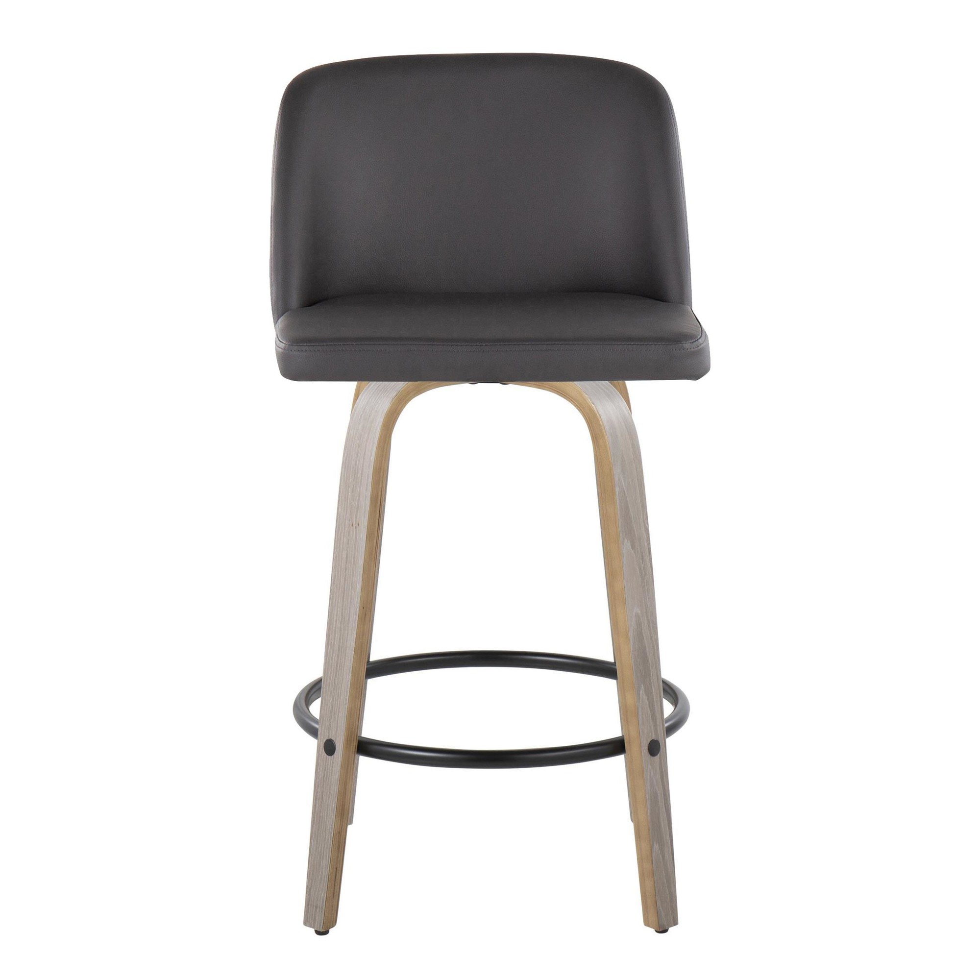 Toriano 26-Inch Contemporary Light Grey Swivel Counter Stools (Set of 2) 7 Toriano 26-Inch Contemporary Light Grey Swivel Counter Stools (Set of 2) - Image 7