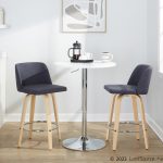 Toriano 26-Inch Contemporary Swivel Counter Stool in Natural Wood and Blue Fabric (Set of 2) (Set of 2) 13 Toriano 26-Inch Contemporary Swivel Counter Stool in Natural Wood and Blue Fabric (Set of 2) (Set of 2)