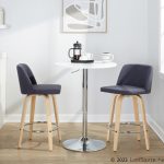 Toriano 26-Inch Contemporary Swivel Counter Stool in Natural Wood and Blue Fabric (Set of 2) (Set of 2) 12 Toriano 26-Inch Contemporary Swivel Counter Stool in Natural Wood and Blue Fabric (Set of 2) (Set of 2)