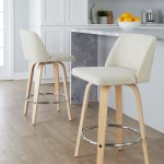 Toriano 26-Inch Contemporary Swivel Counter Stools Natural and Cream (Set of 2) 13 Toriano 26-Inch Contemporary Swivel Counter Stools Natural and Cream (Set of 2)