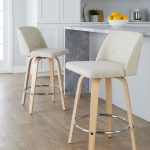 Toriano 26-Inch Contemporary Swivel Counter Stools Natural and Cream (Set of 2) 12 Toriano 26-Inch Contemporary Swivel Counter Stools Natural and Cream (Set of 2)