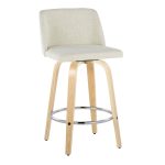 Toriano 26-Inch Contemporary Swivel Counter Stools Natural and Cream (Set of 2) 17 Toriano 26-Inch Contemporary Swivel Counter Stools Natural and Cream (Set of 2)