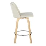 Toriano 26-Inch Contemporary Swivel Counter Stools Natural and Cream (Set of 2) 18 Toriano 26-Inch Contemporary Swivel Counter Stools Natural and Cream (Set of 2)