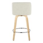 Toriano 26-Inch Contemporary Swivel Counter Stools Natural and Cream (Set of 2) 20 Toriano 26-Inch Contemporary Swivel Counter Stools Natural and Cream (Set of 2)