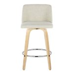 Toriano 26-Inch Contemporary Swivel Counter Stools Natural and Cream (Set of 2) 21 Toriano 26-Inch Contemporary Swivel Counter Stools Natural and Cream (Set of 2)