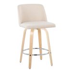 Toriano 26 Inch Cream Contemporary Swivel Counter Stools (Set of 2) 9 Toriano 26 Inch Cream Contemporary Swivel Counter Stools (Set of 2)