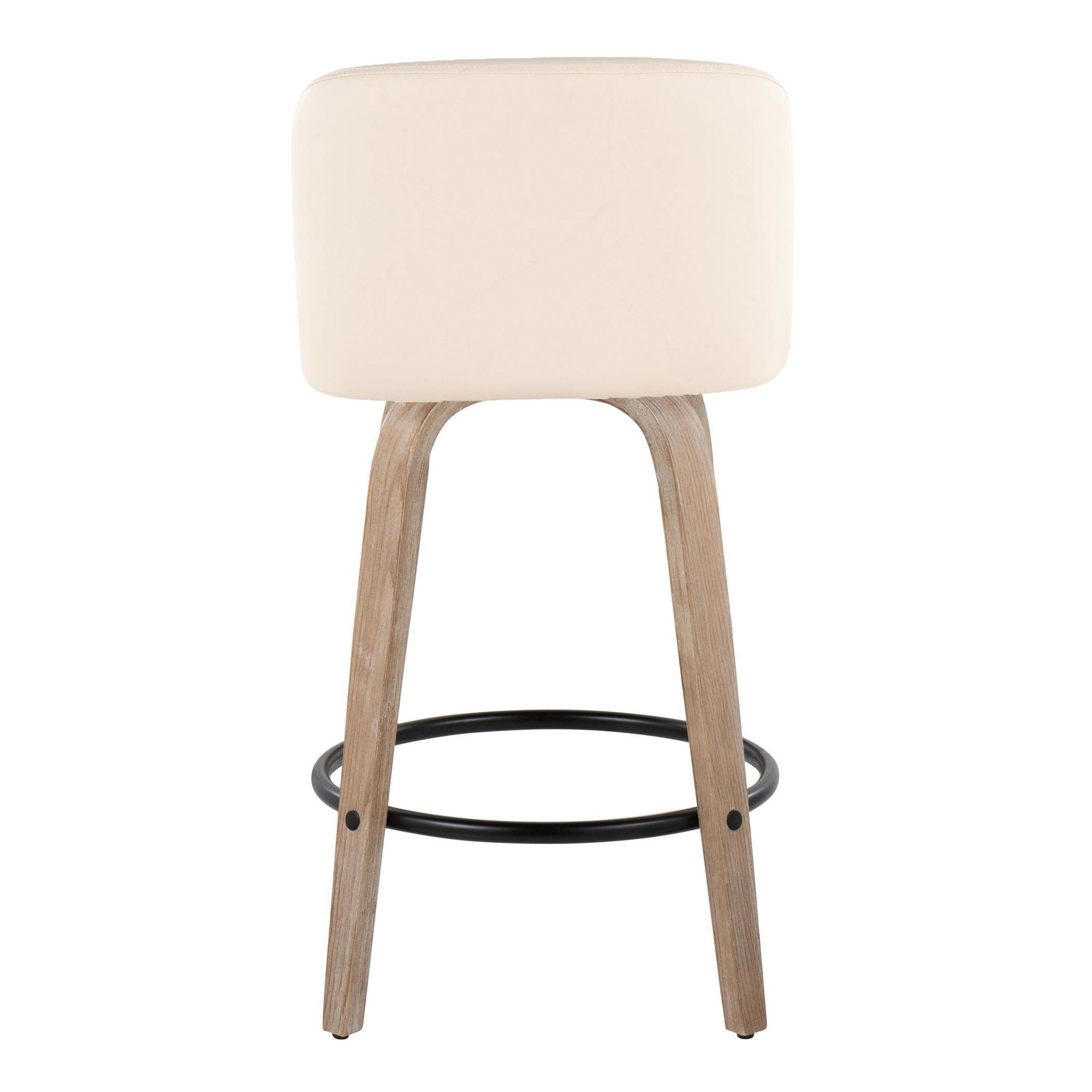 Toriano 26-Inch Cream Swivel Counter Stool Mid-Century Modern (Set of 2) 5 Toriano 26-Inch Cream Swivel Counter Stool Mid-Century Modern (Set of 2) - Image 5