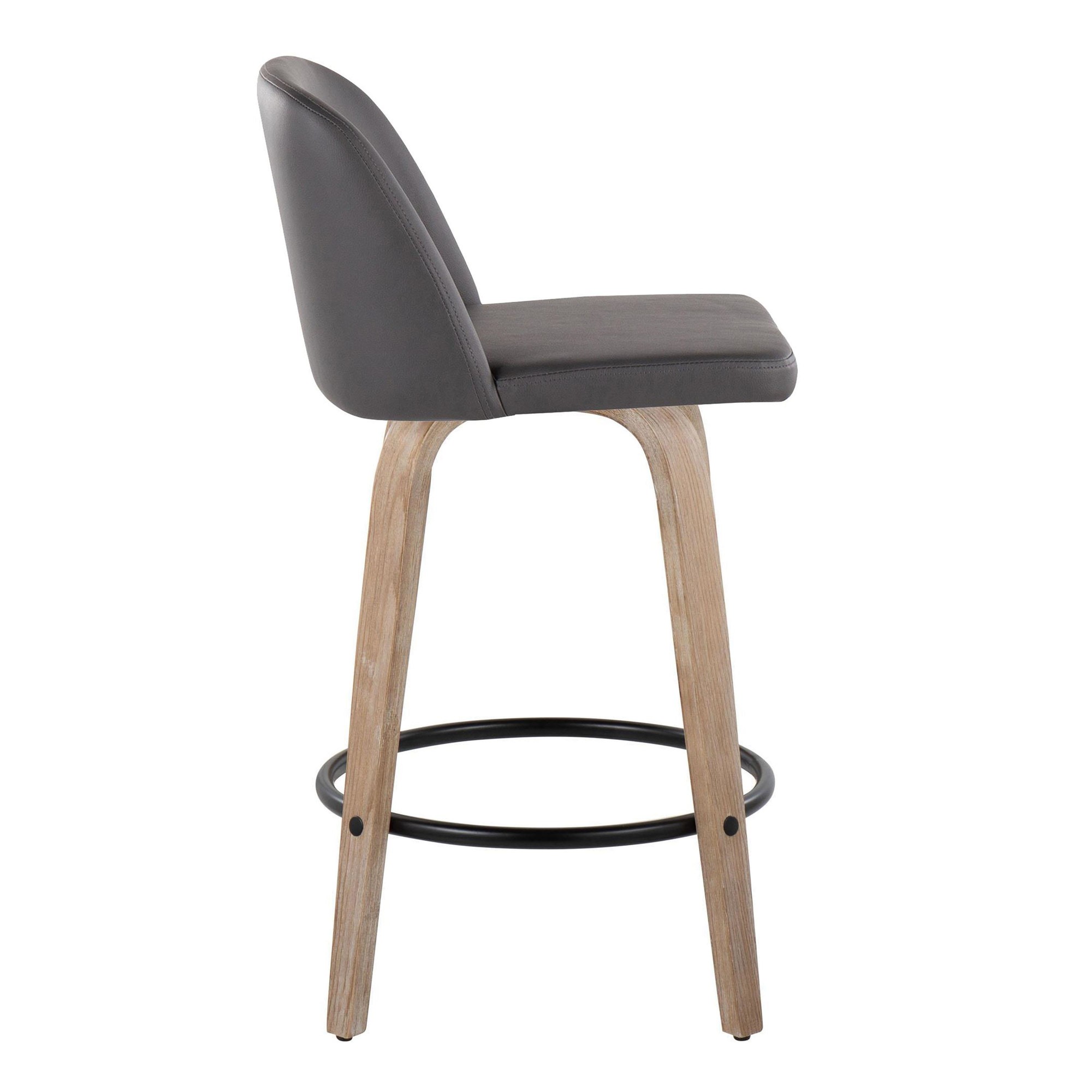 Toriano 26-Inch Grey Swivel Farmhouse Counter Stools (Set of 2) 7 Toriano 26-Inch Grey Swivel Farmhouse Counter Stools (Set of 2) - Image 7