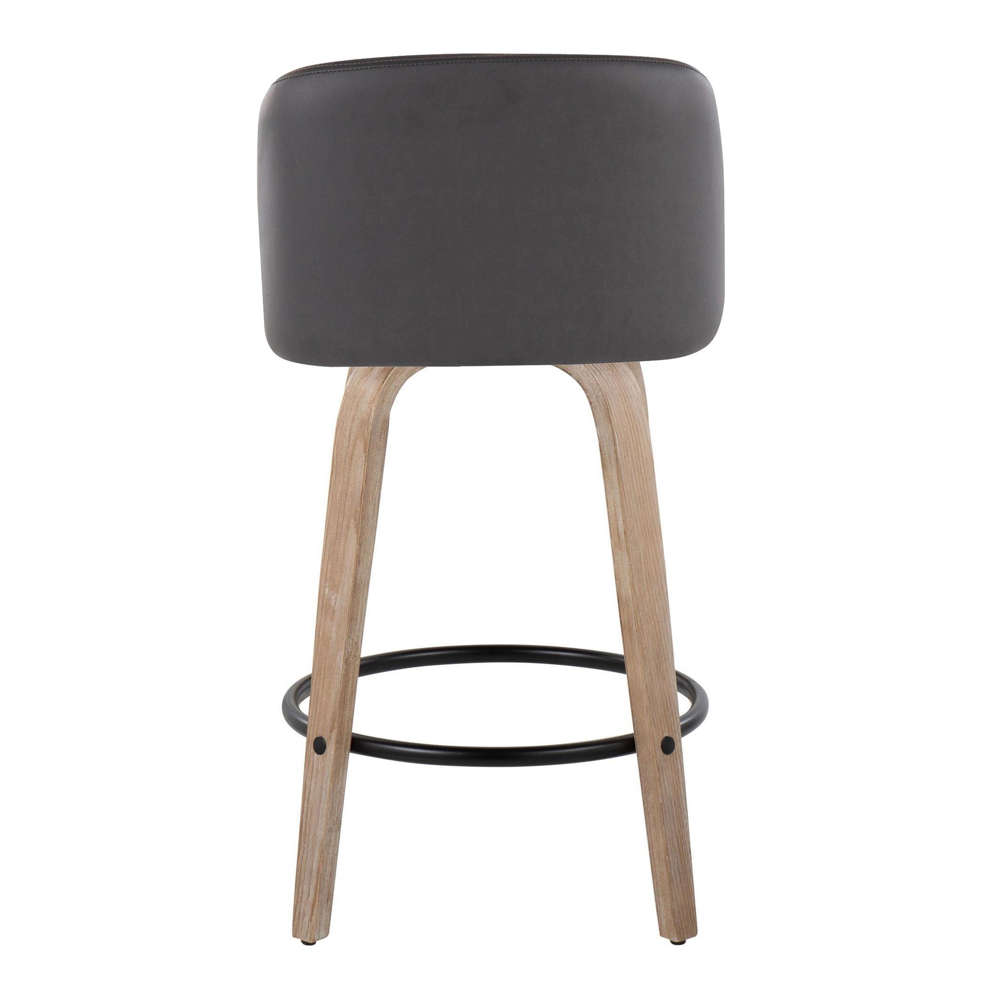 Toriano 26-Inch Grey Swivel Farmhouse Counter Stools (Set of 2) 9 Toriano 26-Inch Grey Swivel Farmhouse Counter Stools (Set of 2) - Image 9