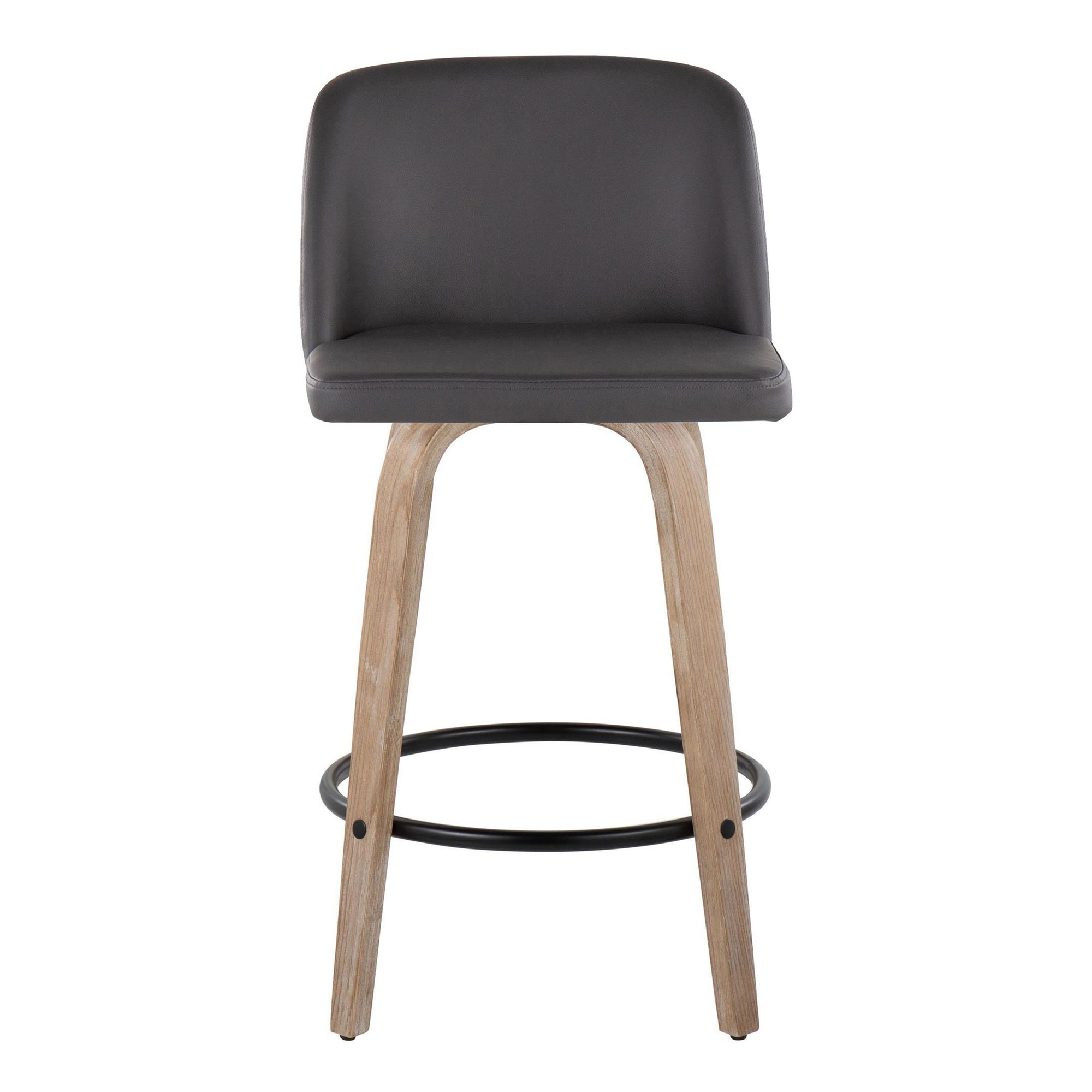 Toriano 26-Inch Grey Swivel Farmhouse Counter Stools (Set of 2) 10 Toriano 26-Inch Grey Swivel Farmhouse Counter Stools (Set of 2) - Image 10