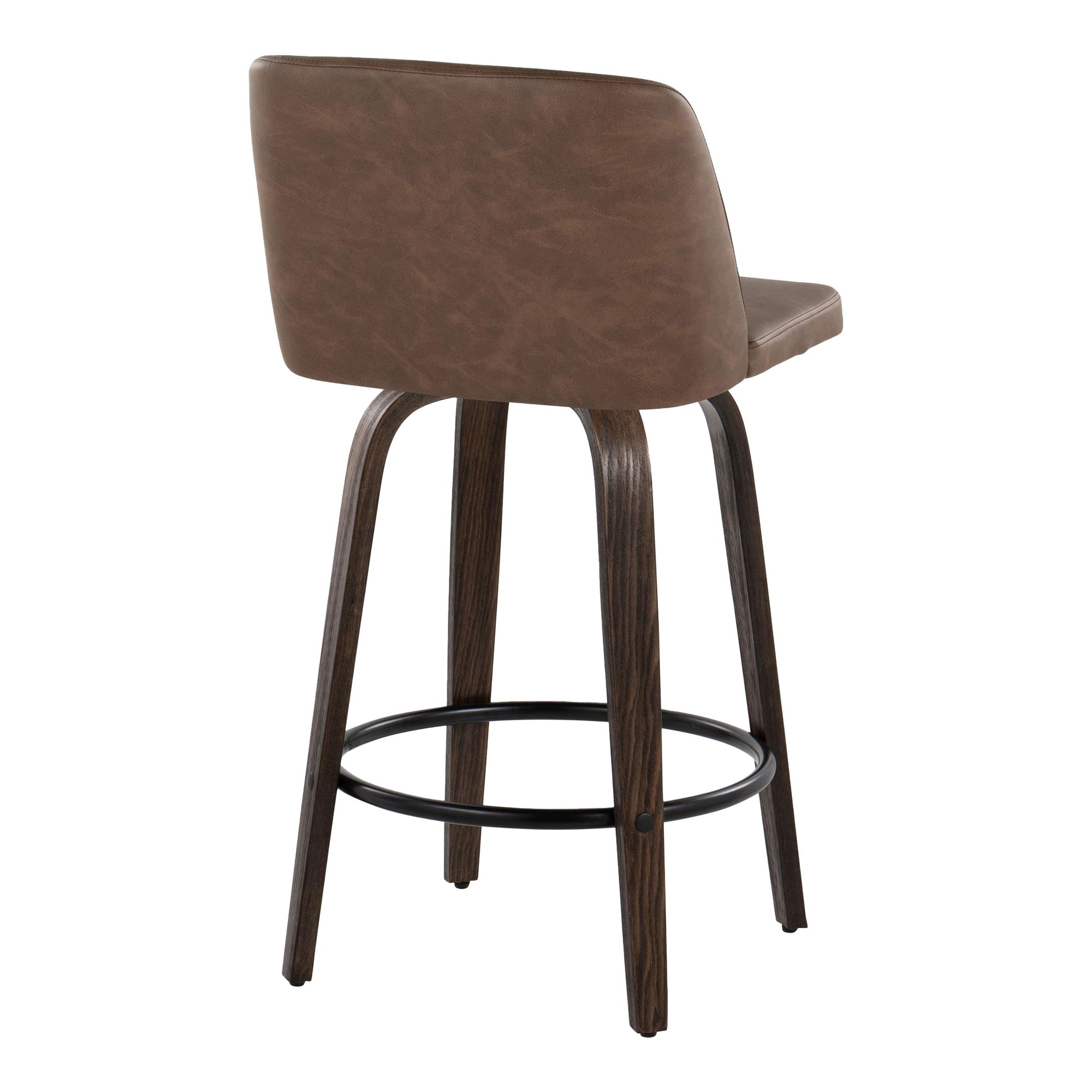 Toriano 26-Inch Mid-Century Modern Swivel Counter Stool (Set of 2) 6 Toriano 26-Inch Mid-Century Modern Swivel Counter Stool (Set of 2) - Image 6