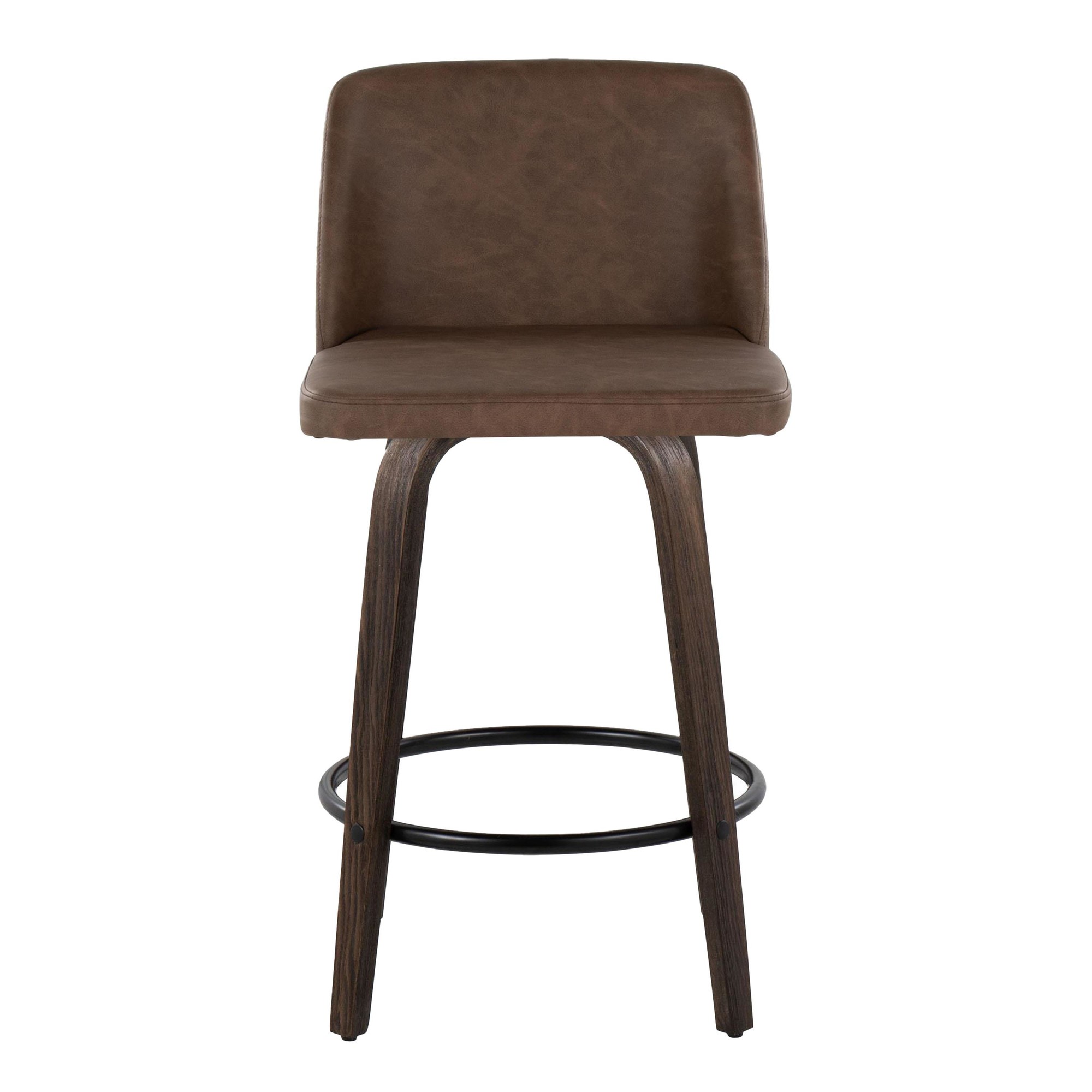 Toriano 26-Inch Mid-Century Modern Swivel Counter Stool (Set of 2) 8 Toriano 26-Inch Mid-Century Modern Swivel Counter Stool (Set of 2) - Image 8