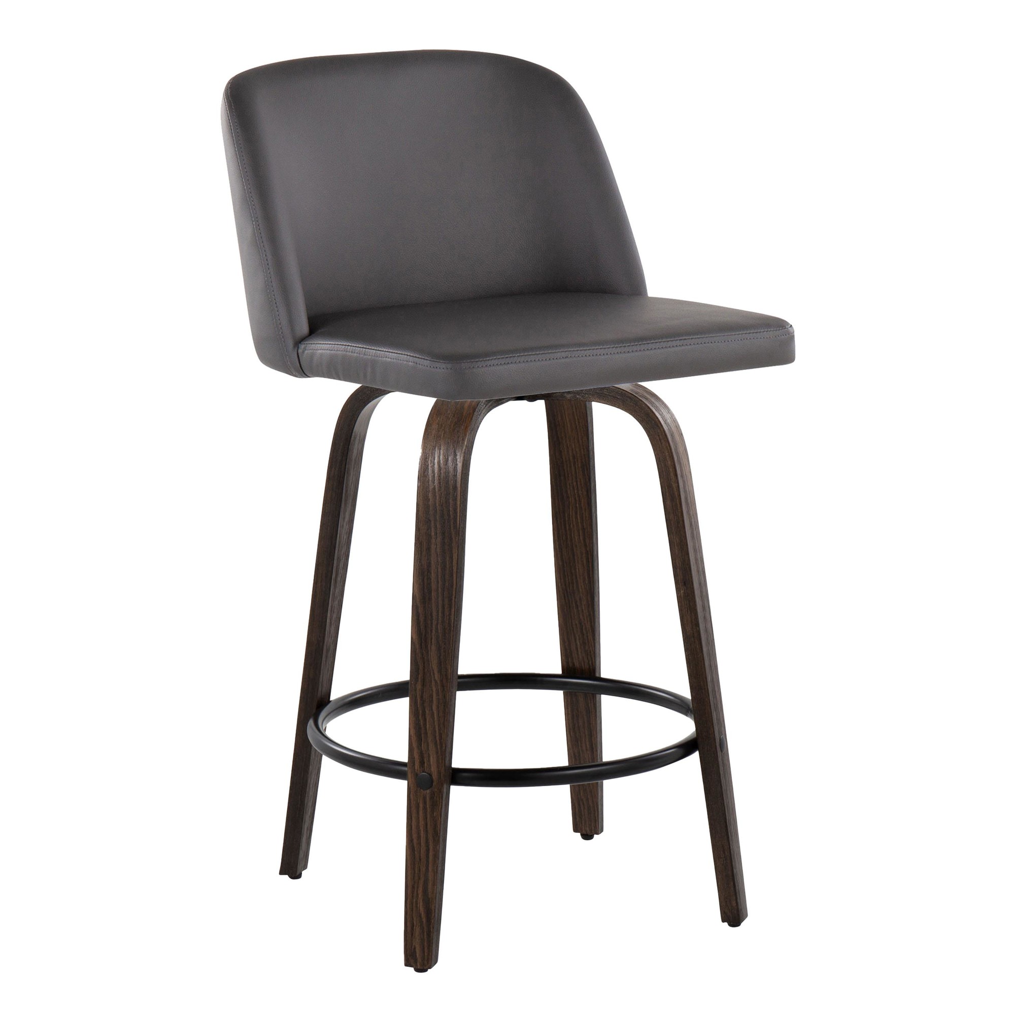 Toriano 26-Inch Mid-Century Modern Swivel Counter Stools (Set of 2) (Set of 2) 2 Toriano 26-Inch Mid-Century Modern Swivel Counter Stools (Set of 2) (Set of 2) - Image 2