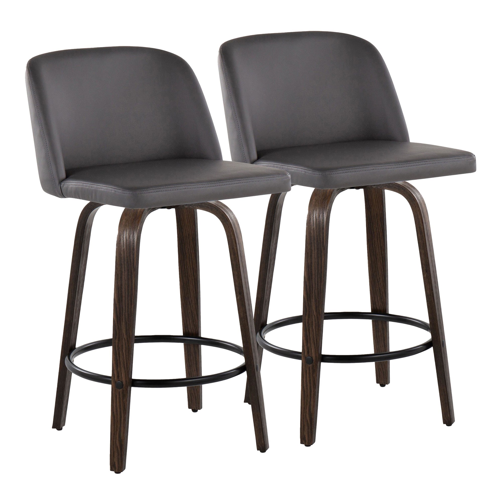 Toriano 26-Inch Mid-Century Modern Swivel Counter Stools (Set of 2) (Set of 2) 1 Toriano 26-Inch Mid-Century Modern Swivel Counter Stools (Set of 2) (Set of 2)