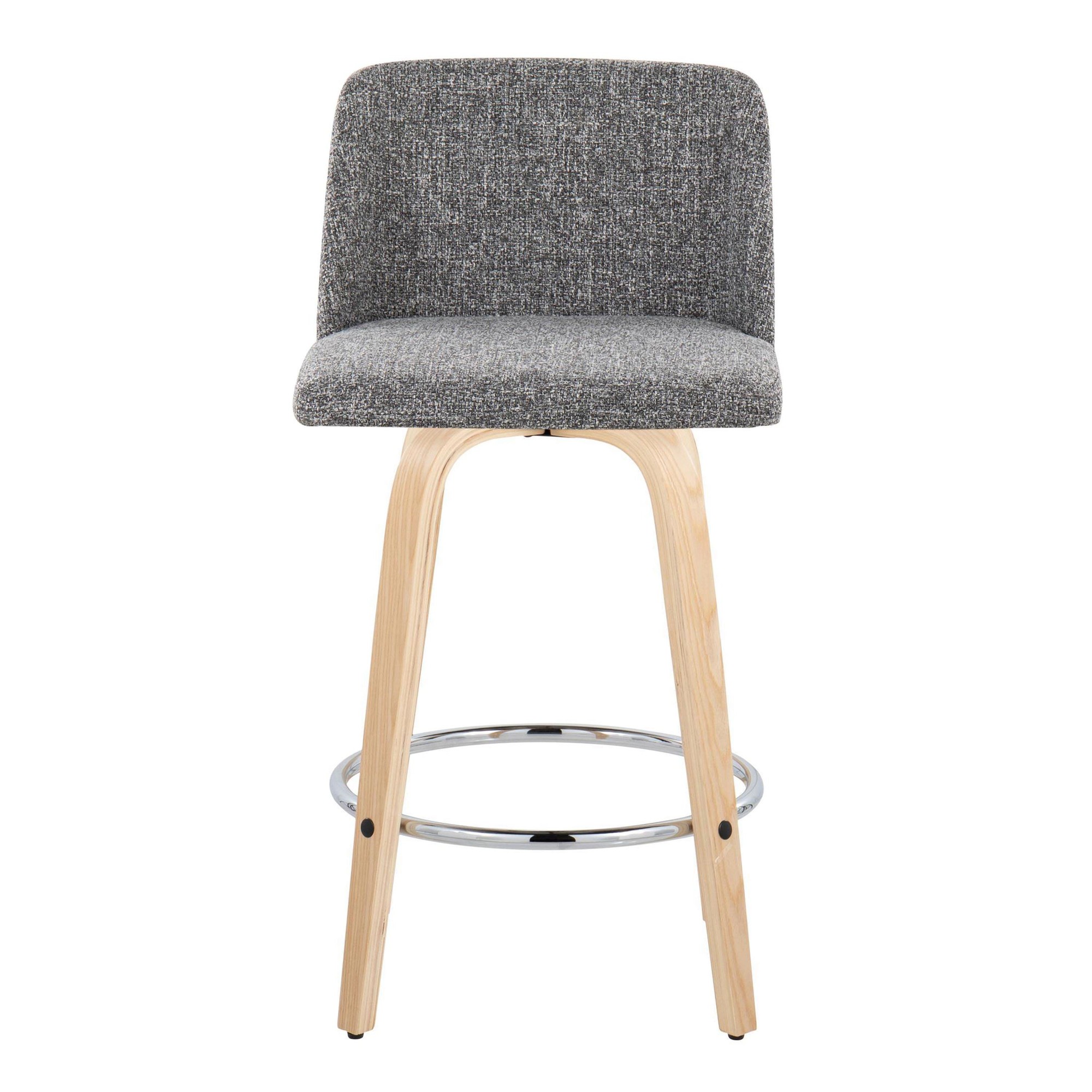 Toriano 26-Inch Natural Wood Contemporary Swivel Counter Stools (Set of 2) 6 Toriano 26-Inch Natural Wood Contemporary Swivel Counter Stools (Set of 2) - Image 6