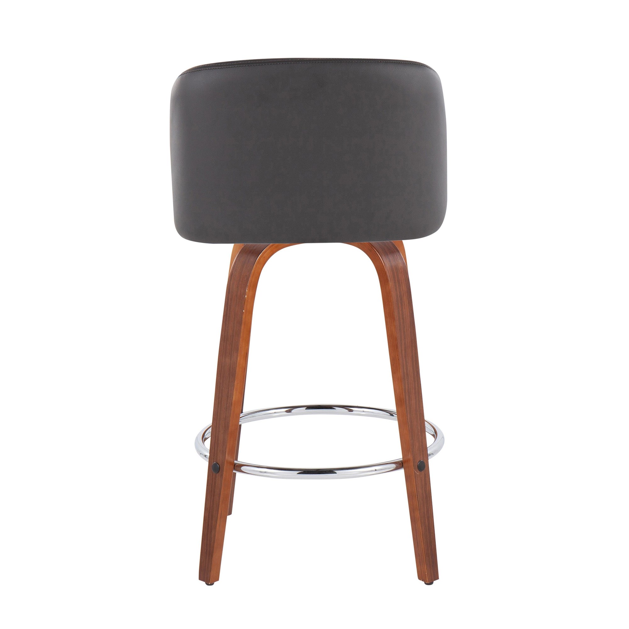 Toriano 26-Inch Walnut Mid-Century Modern Swivel Counter Stools (Set of 2) 7 Toriano 26-Inch Walnut Mid-Century Modern Swivel Counter Stools (Set of 2) - Image 7
