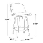 Toriano 26-Inch Whitewashed Wood Black Faux Leather Contemporary Stools (Set of 2) 24 Toriano 26-Inch Whitewashed Wood Black Faux Leather Contemporary Stools (Set of 2)