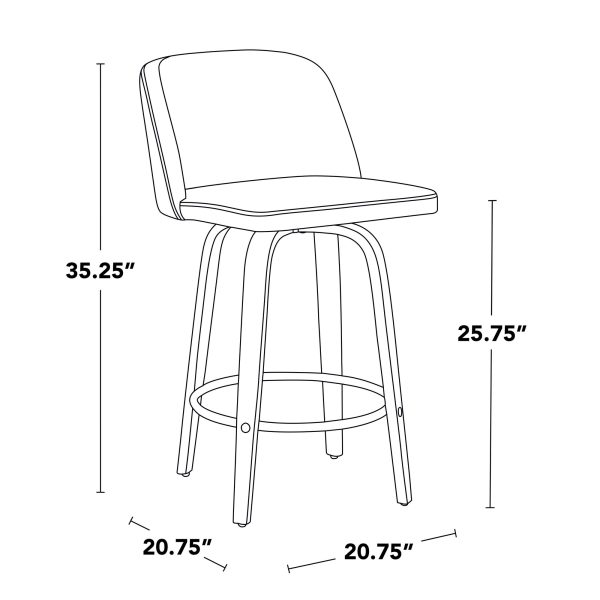 Toriano 26 Inch Whitewashed Wood Black Faux Leather Contemporary Stools Set of 2 10