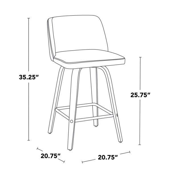 Toriano 26 Inch Whitewashed Wood Black Faux Leather Contemporary Stools Set of 2 11