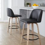 Toriano 26-Inch Whitewashed Wood Black Faux Leather Contemporary Stools (Set of 2) 14 Toriano 26-Inch Whitewashed Wood Black Faux Leather Contemporary Stools (Set of 2)