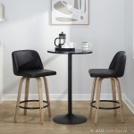 Toriano 26-Inch Whitewashed Wood Black Faux Leather Contemporary Stools (Set of 2) 16 Toriano 26-Inch Whitewashed Wood Black Faux Leather Contemporary Stools (Set of 2)