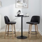 Toriano 26-Inch Whitewashed Wood Black Faux Leather Contemporary Stools (Set of 2) 17 Toriano 26-Inch Whitewashed Wood Black Faux Leather Contemporary Stools (Set of 2)