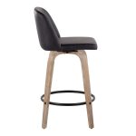 Toriano 26-Inch Whitewashed Wood Black Faux Leather Contemporary Stools (Set of 2) 20 Toriano 26-Inch Whitewashed Wood Black Faux Leather Contemporary Stools (Set of 2)