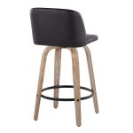 Toriano 26-Inch Whitewashed Wood Black Faux Leather Contemporary Stools (Set of 2) 21 Toriano 26-Inch Whitewashed Wood Black Faux Leather Contemporary Stools (Set of 2)