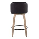 Toriano 26-Inch Whitewashed Wood Black Faux Leather Contemporary Stools (Set of 2) 22 Toriano 26-Inch Whitewashed Wood Black Faux Leather Contemporary Stools (Set of 2)