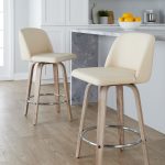 Toriano 26-Inch Whitewashed Wood Contemporary Swivel Counter Stool (Set of 2) 12 Toriano 26-Inch Whitewashed Wood Contemporary Swivel Counter Stool (Set of 2)
