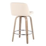 Toriano 26-Inch Whitewashed Wood Contemporary Swivel Counter Stool (Set of 2) 19 Toriano 26-Inch Whitewashed Wood Contemporary Swivel Counter Stool (Set of 2)
