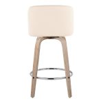 Toriano 26-Inch Whitewashed Wood Contemporary Swivel Counter Stool (Set of 2) 20 Toriano 26-Inch Whitewashed Wood Contemporary Swivel Counter Stool (Set of 2)