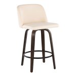 Toriano 26 Mid-Century Modern Cream Faux Leather Swivel Stools (Set of 2) 9 Toriano 26 Mid-Century Modern Cream Faux Leather Swivel Stools (Set of 2)