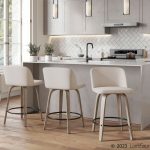 Toriano 26in Contemporary Swivel Counter Stools Light Grey (Set of 2) (Set of 2) 13 Toriano 26in Contemporary Swivel Counter Stools Light Grey (Set of 2) (Set of 2)