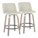 Toriano 26in Contemporary Swivel Counter Stools Light Grey (Set of 2) (Set of 2) 18 Toriano 26in Contemporary Swivel Counter Stools Light Grey (Set of 2) (Set of 2)