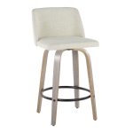 Toriano 26in Contemporary Swivel Counter Stools Light Grey (Set of 2) (Set of 2) 19 Toriano 26in Contemporary Swivel Counter Stools Light Grey (Set of 2) (Set of 2)