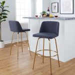 Toriano 30 Blue Contemporary Swivel Barstools (Set of 2) 13 Toriano 30 Blue Contemporary Swivel Barstools (Set of 2)