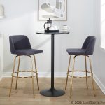 Toriano 30 Blue Contemporary Swivel Barstools (Set of 2) 14 Toriano 30 Blue Contemporary Swivel Barstools (Set of 2)