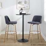 Toriano 30 Blue Contemporary Swivel Barstools (Set of 2) 15 Toriano 30 Blue Contemporary Swivel Barstools (Set of 2)