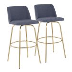 Toriano 30 Blue Contemporary Swivel Barstools (Set of 2) 16 Toriano 30 Blue Contemporary Swivel Barstools (Set of 2)