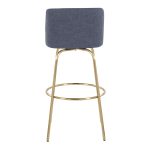Toriano 30 Blue Contemporary Swivel Barstools (Set of 2) 20 Toriano 30 Blue Contemporary Swivel Barstools (Set of 2)