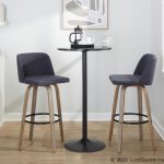 Toriano 30 Blue Fabric Contemporary Swivel Barstools (Set of 2) 14 Toriano 30 Blue Fabric Contemporary Swivel Barstools (Set of 2)