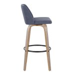 Toriano 30 Blue Fabric Contemporary Swivel Barstools (Set of 2) 18 Toriano 30 Blue Fabric Contemporary Swivel Barstools (Set of 2)