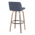 Toriano 30 Blue Fabric Contemporary Swivel Barstools (Set of 2) 19 Toriano 30 Blue Fabric Contemporary Swivel Barstools (Set of 2)
